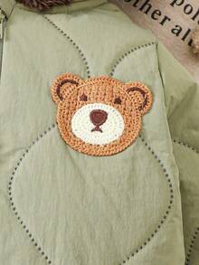 SHEIN 1 Stück Baby Jungen einfarbiger Kapuzen-Jumpsuit, weich & bequem im Lässig-Stil, geeignet für Ausflüge im Herbst/Winter, Outdoor-Aktivitäten, Urlaub, Alltagskleidung, Reisen im Herbst - Grün - Übersicht 3