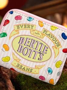 HARRY POTTER X SHEIN 1 chiếc ví ngắn bằng da PU in hình hoạt hình dễ thương, có ngăn đựng đồ, ngăn đựng thẻ, phù hợp cho học sinh và nữ giới, hình ảnh kẹo Bertie Bott's nhiều vị, ý tưởng quà tặng. - Hồng - Xem 4