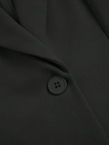 Vionelle Áo khoác blazer công sở cỡ lớn vừa vặn - màu đen - Xem 3