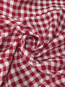 INAWLY Women's Summer Plaid Button Ruffle Ruffle Casual Blouse Women Shirt - Red - View 5