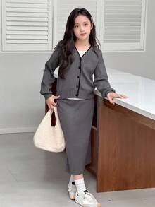 Dazy Kids 青少年女孩日常休闲毛衣套装