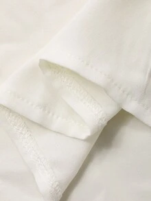 DAZY Váy dài vừa phải, tay loe, cổ chữ V màu trơn, nhún eo thanh lịch dành cho nữ - trắng - Xem 9