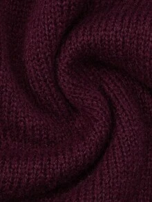 EMERY ROSE 女式荷叶边纽扣前开衫，纯色，秋冬 - 紅色 - 查看 4