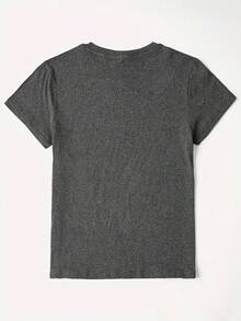 EMERY ROSE 加大码可爱圣诞T恤、蝴蝶结衬衫、圣诞衬衫、圣诞睡衣、圣诞礼物、女士圣诞配套衬衫 - 深灰色 - 查看 2