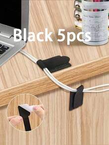 20pcs Nylon Cable Clips - Black And White, Desktop Data Cable And Computer Wire Organizer - Multicolor - View 23