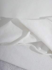 Elamini 女式条纹插肩袖拉链抽绳连帽衫秋季 - 白色 - 查看 4