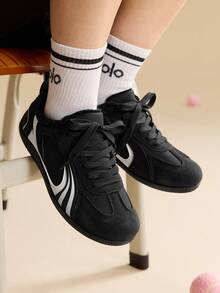 CUCCOO EASI CUCCOO 休闲舒适系带女士时尚运动鞋 - 黑與白 - 查看 7