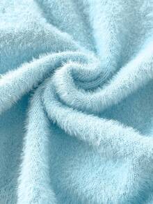 年轻女孩时尚百搭可爱亮片针织毛衣，秋冬 - 藍色 - 查看 4