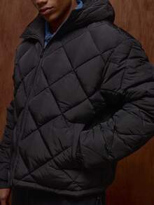 Musero Oversized Shine Down Premium Ruched Sleeve Bomber Jacket Hidden Zip Detailing Fall/SPRING SUMMER - Black - View 6