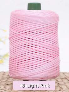 1卷彩色扭纹编织绳，DIY工艺空心绳，手工包，抽绳带配件，装饰性聚丙烯纤维绳，钩针线，手工钩编包线，靠垫，帽子，现代纯色聚酰胺DIY纱线 - 彩色 - 查看 25