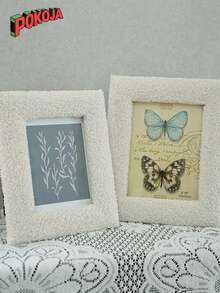 Plush Photo Frame - A Square Photo Frame Made Of Comfortable Fabric. This Frame Is Suitable For Elegant Home Decoration When Hung On The Wall Or Placed On The Table, And Is Also Suitable For Displaying Wedding Or Family Photos. It Can Also Be Given As A Christmas/Birthday Gift. - Multicolor - View 7