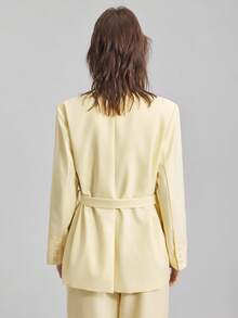 Ontre 2025秋冬新款女士纯色西装外套、优雅婚礼宾客礼服、教堂商务休闲装、百搭轻便夹克 - 黃色 - 查看 7