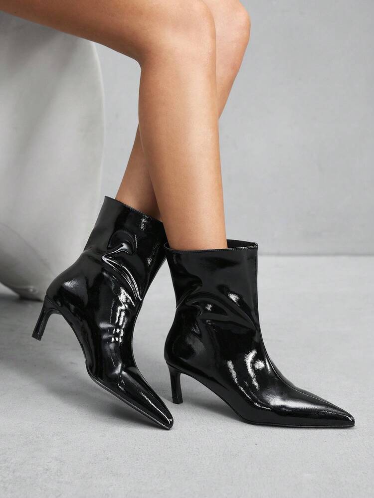 CUCCOO SZL Women's Classic Black Wide Leg Ankle Boots