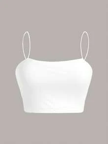 SHEIN EZwear 3 chiếc áo hai dây ngắn đa năng thường ngày, phù hợp cho mùa hè, ôm vừa vặn cho nữ - Nhiều màu - Xem 4