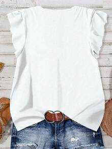 EMERY ROSE Casual Elegant White Women Shirt, Minimalist Style Suitable For Summer Back To School Season Chic Blouses For Women