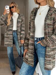 Easowa 女士休闲连帽中长款常规夹克，秋冬 - 彩色 - 查看 2