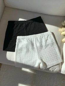 Comfortcana 纯色松紧腰休闲短裤，夏季时尚紧身裤 - 彩色 - 查看 2