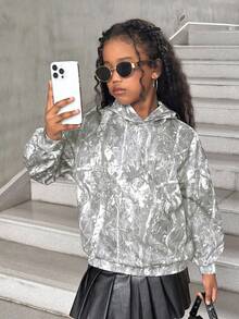 女童休闲树枝印花卫衣，秋冬季 - 彩色 - 查看 7