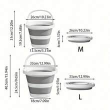 Portable Folding Bucket Thickened Handheld Plastic Bucket Car Home Dormitory Travel Outdoor Fishing Camping Equipment - Multicolor - View 2