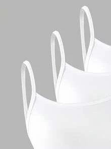 Sparklyn 3件套少女白色吊带背心，面料柔软，简约时尚，可外穿或内搭，日常外出百搭，展现甜美优雅气质。 - 白色 - 查看 4