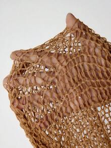 SHEIN Tall Váy len dáng đuôi cá ôm sát, màu trơn cổ điển, phong cách thường ngày và thời trang, thích hợp cho mùa xuân/hè/váy maxi/dự tiệc/đi biển. - màu nâu - Xem 12