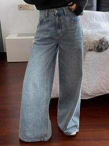DAZY Women's Casual Washed Blue Jeans, Autumn - Blue - View 4