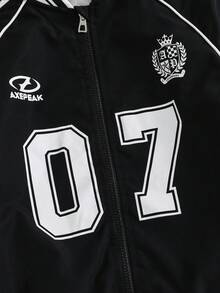 PAVTROS 1pc Tween Boy Black Jacket, Soft & Comfortable Fabric, Suitable For Dancing, Sports, Outings, Photography, School, And Various Occasions, Must-Have Jacket Item For Tween Boys - Black - View 5