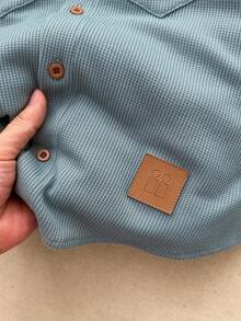 Blossori 男童法式优雅前扣领长袖衬衫 - 綠色 - 查看 3