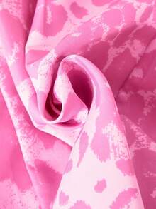 SHEIN Explorewe Tween Girls' Fashionable Leopard Print Wide Leg Jumpsuit Fall Winter - Pink - View 3