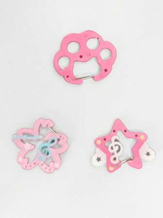 Anime 3 piezas Llaveros con forma de estrella de pata de gato Sakura aleatorios y lindos, llavero acrílico bicolor estilo Lolita Y2K, elemento de nota musical original de Sakura, accesorio versátil y de alta gama