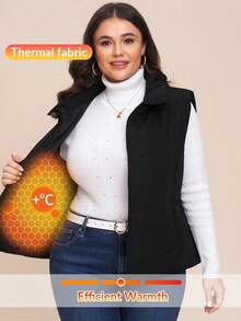 Comfylo Damen Große Größen Warme Reißverschluss Weste mit Wattierung, Herbst/Winter