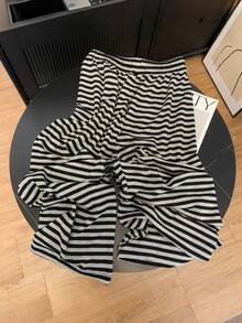 Resyla 女式高腰直筒休闲裤，马术条纹刺绣图案，百搭，春秋 - 彩色 - 查看 2