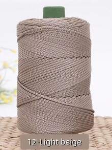 1卷彩色扭纹编织绳，DIY工艺空心绳，手工包，抽绳带配件，装饰性聚丙烯纤维绳，钩针线，手工钩编包线，靠垫，帽子，现代纯色聚酰胺DIY纱线 - 彩色 - 查看 22