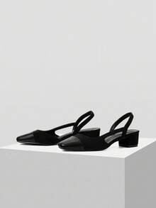 MOTF PREMIUM WOMEN'S COMFORTABLE SQUARE TOE LOW HEEL PUMPS FOR CHRISTMAS - Black - View 9