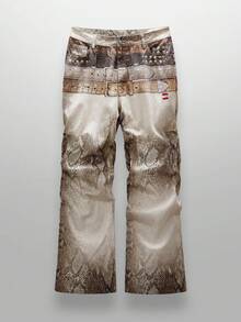 NEON BLANC Men's Fashion Snake Skin Print Belt Loop Jeans