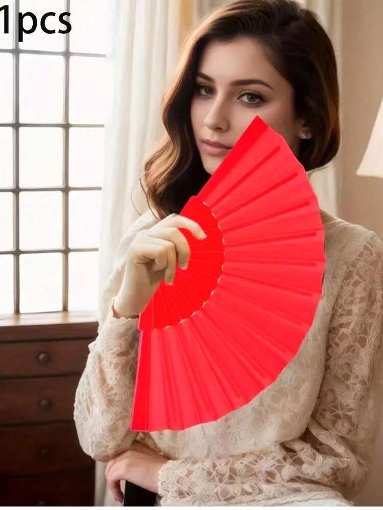 SHEIN 1/10pcs Solid Color Foldable Simple Casual Hand-Held Fan For Various Holiday Parties Wedding Daily Summer Cooling,Beach,Travel - Multicolor - View 15
