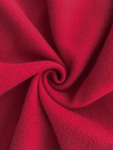 SHEIN 少女宽松罗纹领数字和英文印花卫衣，秋冬红色 - 紅色 - 查看 8