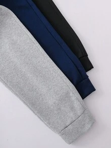 3pcs/Set Celana Jogging Longgar Bermotif Kasual dengan Tali Serut untuk Remaja Laki-laki, Cocok untuk Olahraga Sehari-hari dan Aktivitas Luar Ruangan di Musim Gugur dan Musim Dingin - MultiWarna - View 4