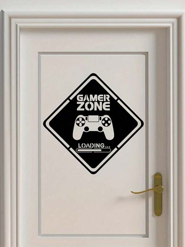 1 Pc Home Decorations Gamer Zone Door Decal Gamer Wall PVC Sticker, Controller Video Game Art Decal For Living Room, Bedroom, Home Decor