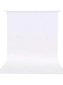 SHEIN 高密度涤纶白色背景布，无缝、可水洗照片背景屏幕，适用于婚礼、生日、周年纪念、毕业典礼、派对摄影、视频工作室 - 无需电力、无羽毛 - 适用于圣诞节、万圣节、复活节、感恩节活动的多功能窗帘 - 白色 - 查看 5