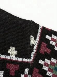 Manfinity Homme Men's Casual Retro Geometric Pattern Crew Neck Sweater, Autumn/Winter - Multicolor - View 6