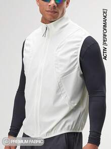 Men's White Zip Front Casual Versatile Vest - White - View 3