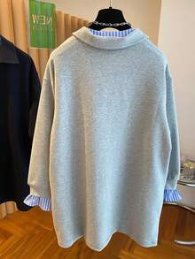 Resyla Women's Casual Striped Patchwork Sweatshirt