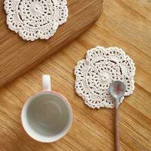 4/6/8/10/12/16/18/20pcs Vintage Floral Crochet Coasters, Vintage Round Coasters, Heat-Resistant Placemats, Tablecloths, And Dining Table Decorations - Perfect For Home, Residence, Kitchen, Coffee Table, Wooden Table, Restaurant, Bar Decoration