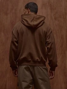 Musero Men Relaxed Fit Hooded Sweater Double Layered Sleeve & Waistline Detailing Drawstring Pull Over Hoodie Fall/Autumn Winter Clothes