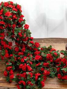 1 件，200 厘米/78.7 英寸白玫瑰人造花环，人造花藤，丝绸花环，适用于婚礼拱门、花园背景、户外墙壁装饰、订婚和接待装饰、餐桌装饰、中心装饰、人造花、塑料花、情人节、礼物家居装饰圣诞装饰房间装饰圣诞节 - 白色 - 查看 7