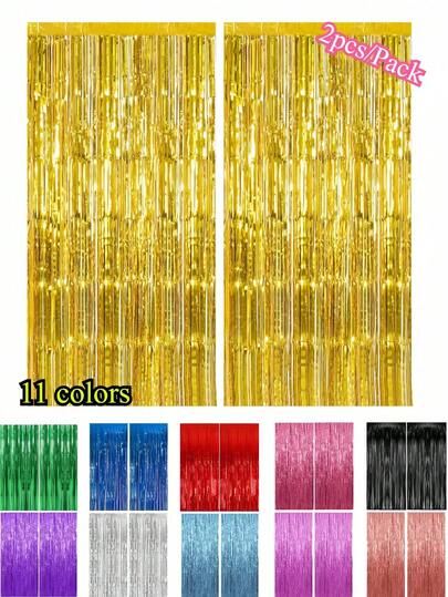 2 PIEZAS Cortina de fondo de lentejuelas metálicas plateadas Cortinas de flecos de papel de aluminio Accesorios para cabina de fotos para cumpleaños, boda, compromiso, ducha, despedida de soltera, Navidad, fiesta y celebraciones