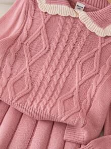 Souflis Souflis 女童彼得潘领套装裙，可爱甜美，百搭居家户外穿着 - 粉色 - 查看 6