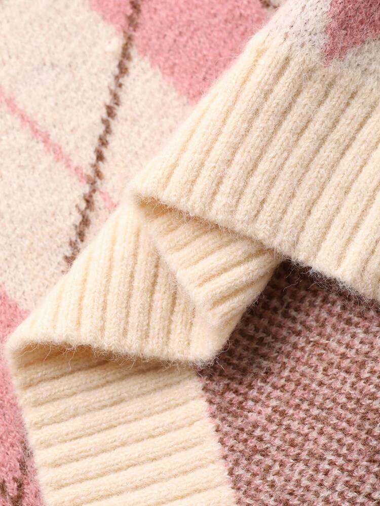 Young Girls V-Neck Sweater Vest, Autumn/Winter
