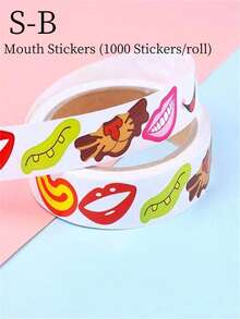 SHEIN 1 Bộ 3 Cuộn, Miếng Dán Hoạt Hình Sáng Tạo Tự Làm, 6 Kiểu Dáng, Mắt, Mũi, Miệng, Râu Nhiều Màu Sắc, Miếng Dán Keo Không Khô Cho Đồ Thủ Công Trang Trí, Đồ Lưu Trữ Trường Học - Nhiều màu - Xem 22